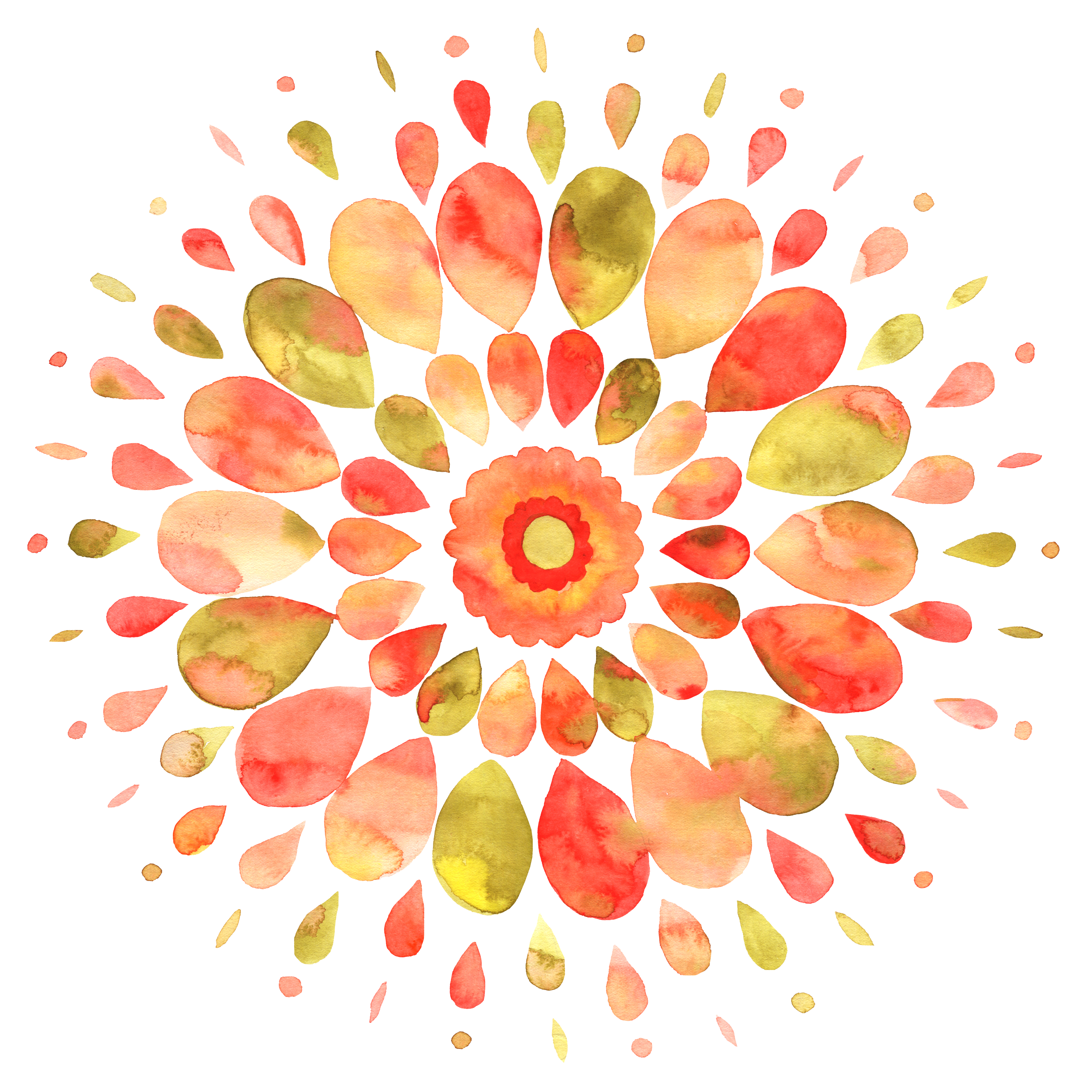 Abstract Colorful Watercolor Mandala